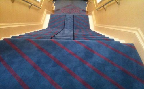 Hand tufted carpet on stairs in Leinster House